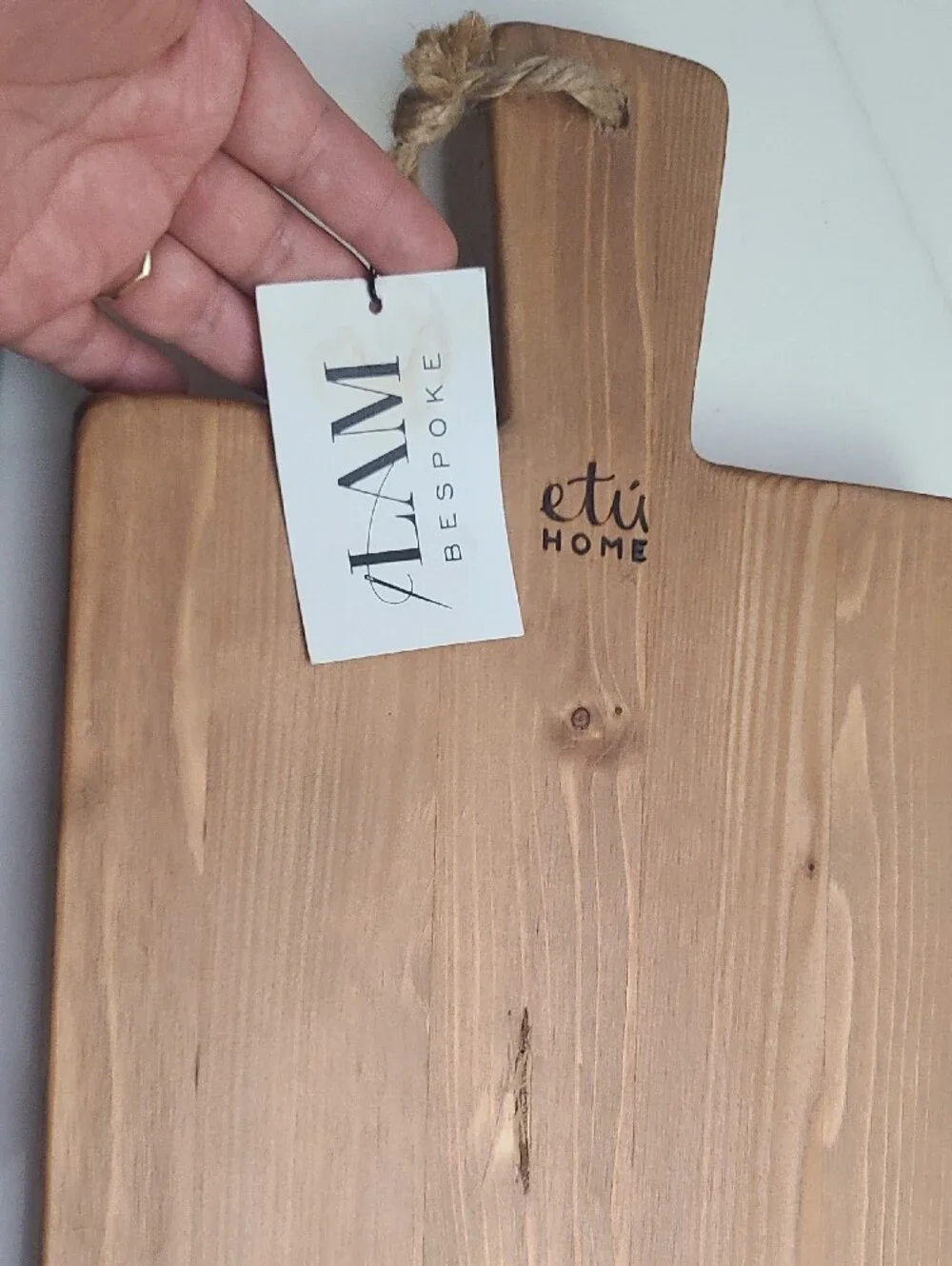 Rustic Wooden Paddle Cutting Board - Natural Brown